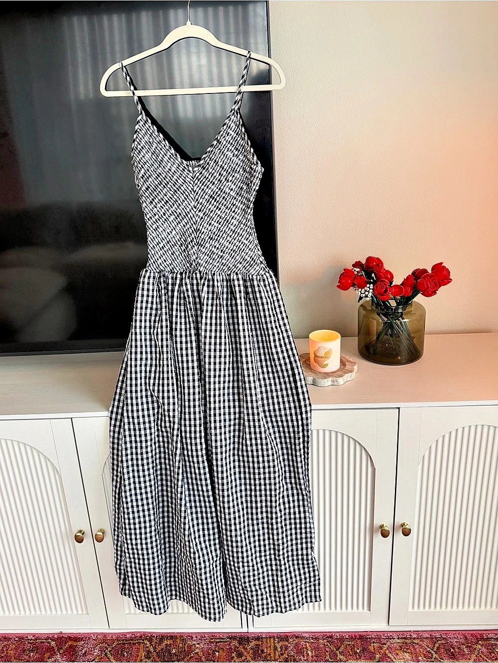 gingham maxi dress